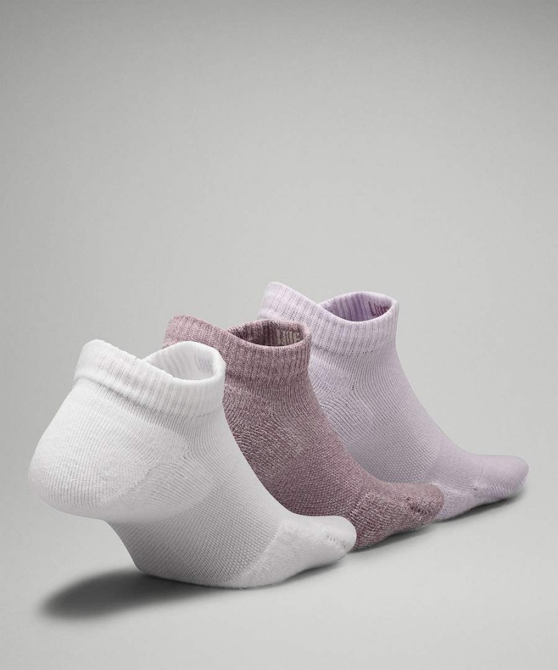 Calcetines Lululemon Daily Stride Comodidad Low-Ankle 3 Pack Mujer Blancas Moradas Moradas Chile | 091CGOZFH