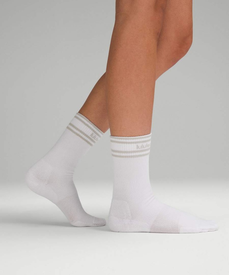 Calcetines Lululemon Daily Stride Comodidad Crew5 Pack Mujer Blancas Azules Beige Blancas Gris Negras Chile | 469LVCHKF