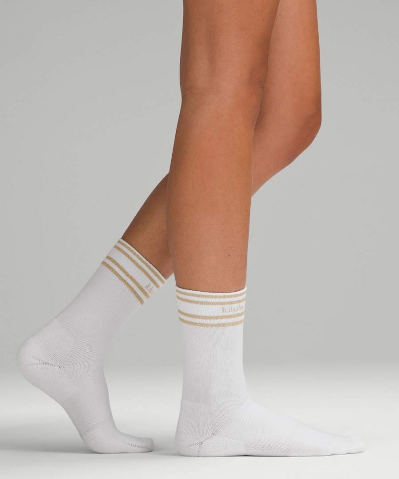 Calcetines Lululemon Daily Stride Comodidad Crew Mujer Blancas Chile | 763FOGQCR