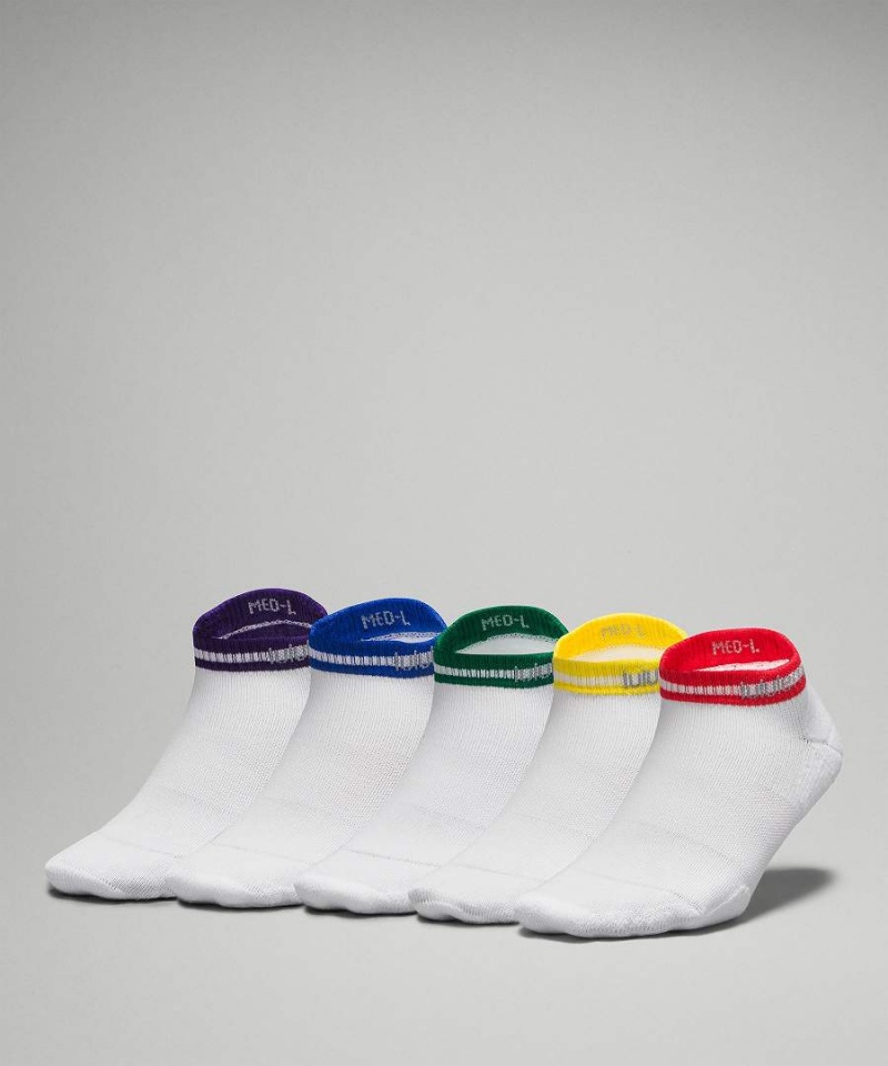 Calcetines Lululemon Daily Stride Comodidad Low-Ankle 5 Pack Mujer Blancas Multicolor Chile | 218TVZHDE