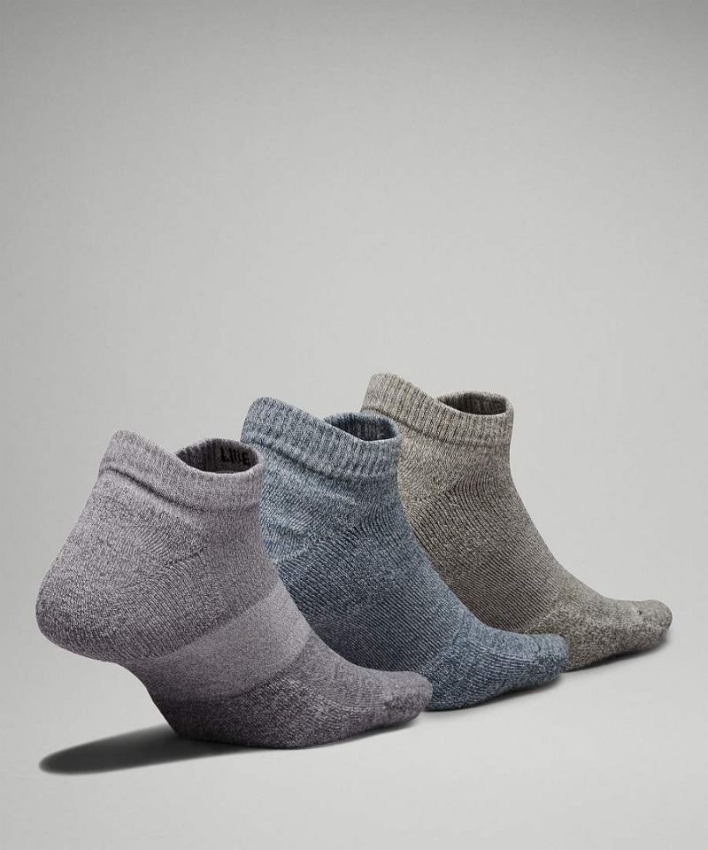 Calcetines Lululemon Daily Stride Comodidad Low-Ankle 3 Pack Hombre Gris Azules Verde Oliva Chile | 973CVWRYA