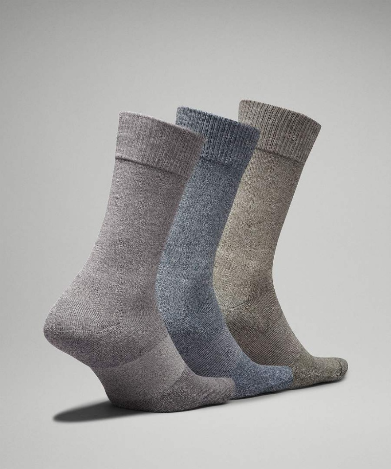 Calcetines Lululemon Daily Stride Comodidad Crew 3 Pack Hombre Blancas Gris Negras Chile | 147VTKWSJ