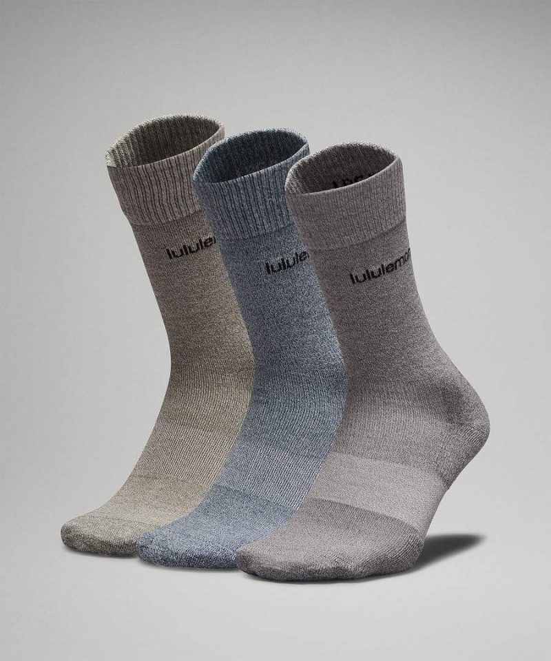 Calcetines Lululemon Daily Stride Comodidad Crew 3 Pack Hombre Blancas Gris Negras Chile | 147VTKWSJ