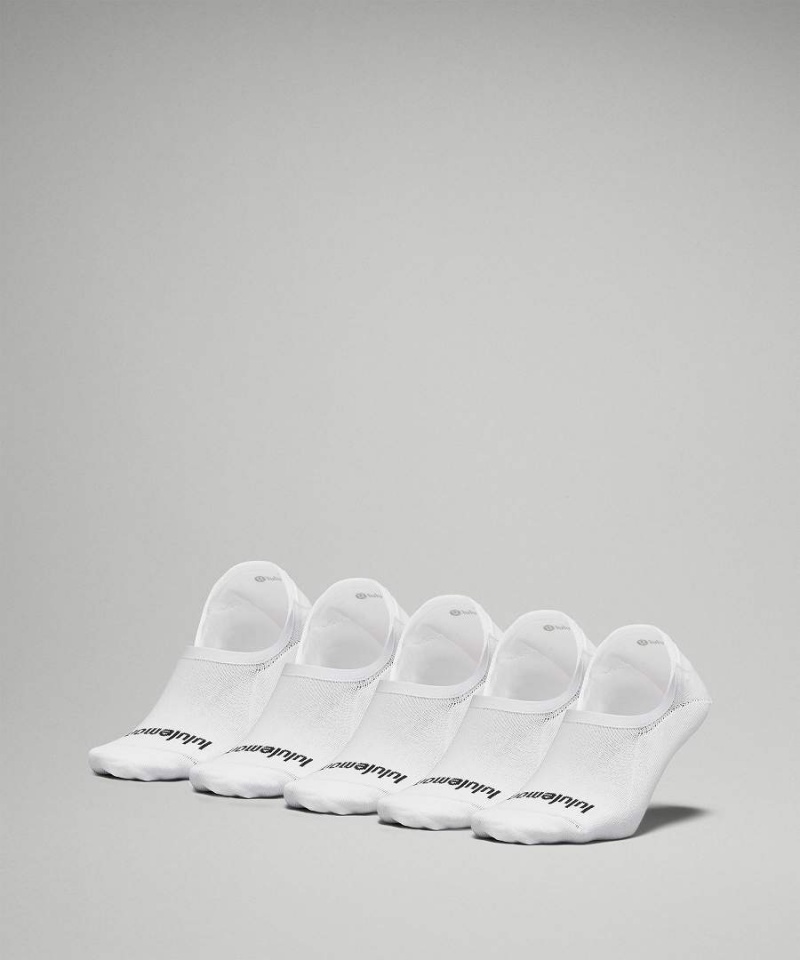 Calcetines Lululemon Daily Stride Comodidad No-Show 5 Pack Hombre Blancas Chile | 012DROSBJ