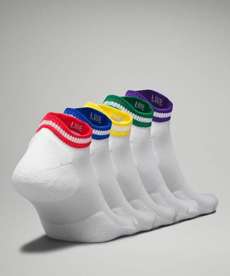 Calcetines Lululemon Daily Stride Comodidad Low-Ankle 5 Pack Hombre Blancas Multicolor Chile | 059WGYEOD