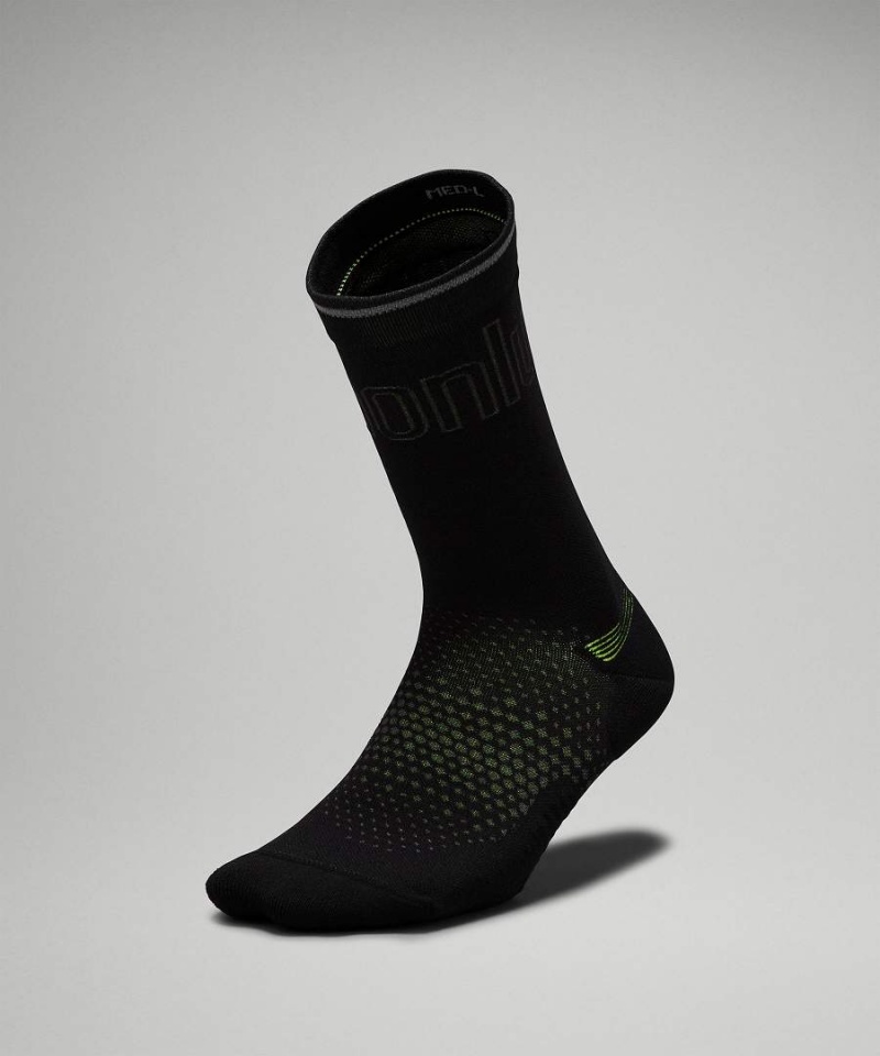 Calcetines Lululemon MacroPillow Crew Mujer Negras Amarillo Chile | 471QYNPER