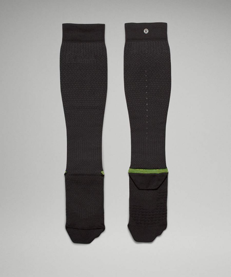 Calcetines Lululemon MicroPillow Compression Knee-High Correr Light Cushioning Mujer Negras Amarillo Chile | 534EACLWV