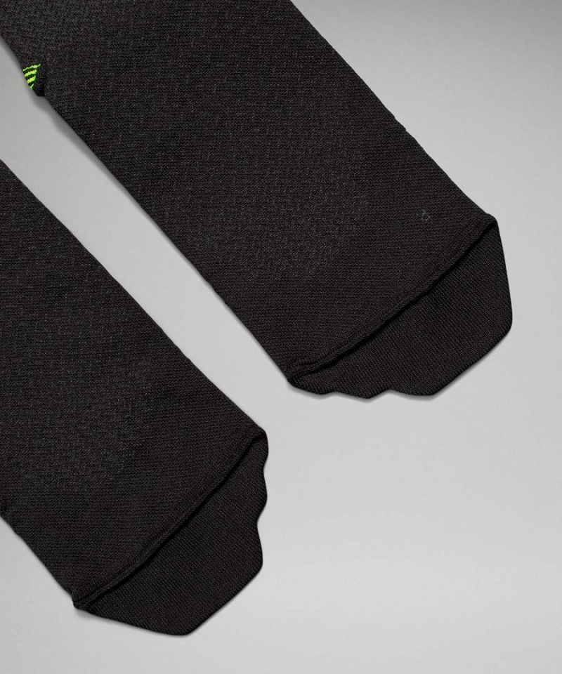 Calcetines Lululemon MicroPillow Compression Knee-High Light Cushioning Correr Hombre Negras Amarillo Chile | 604MUPHNL