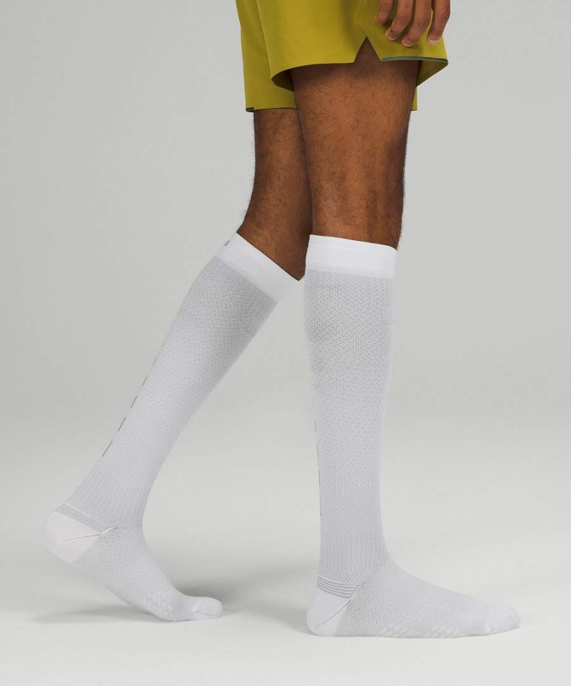 Calcetines Lululemon MicroPillow Compression Knee-High Light Cushioning Correr Hombre Blancas Chile | 920LPCNYH