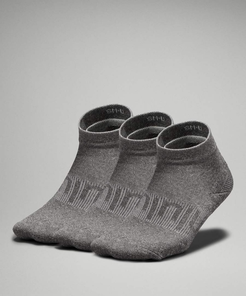 Calcetines Lululemon Power Stride Ankle 3 Pack Mujer Gris Chile | 835QCFJUY