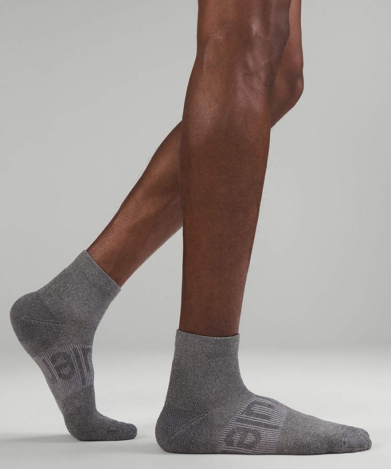 Calcetines Lululemon Power Stride Ankle 3 Pack Hombre Gris Chile | 468QXJDWS
