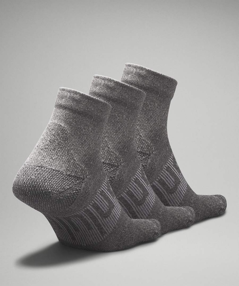 Calcetines Lululemon Power Stride Ankle 3 Pack Hombre Gris Chile | 468QXJDWS