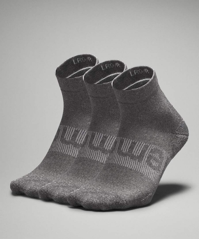 Calcetines Lululemon Power Stride Ankle 3 Pack Hombre Gris Chile | 468QXJDWS