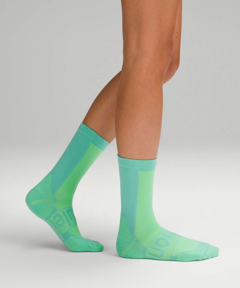 Calcetines Lululemon Power Stride Crew 3 Pack Mujer Coral Turquesa Rosas Chile | 981DGBCQH