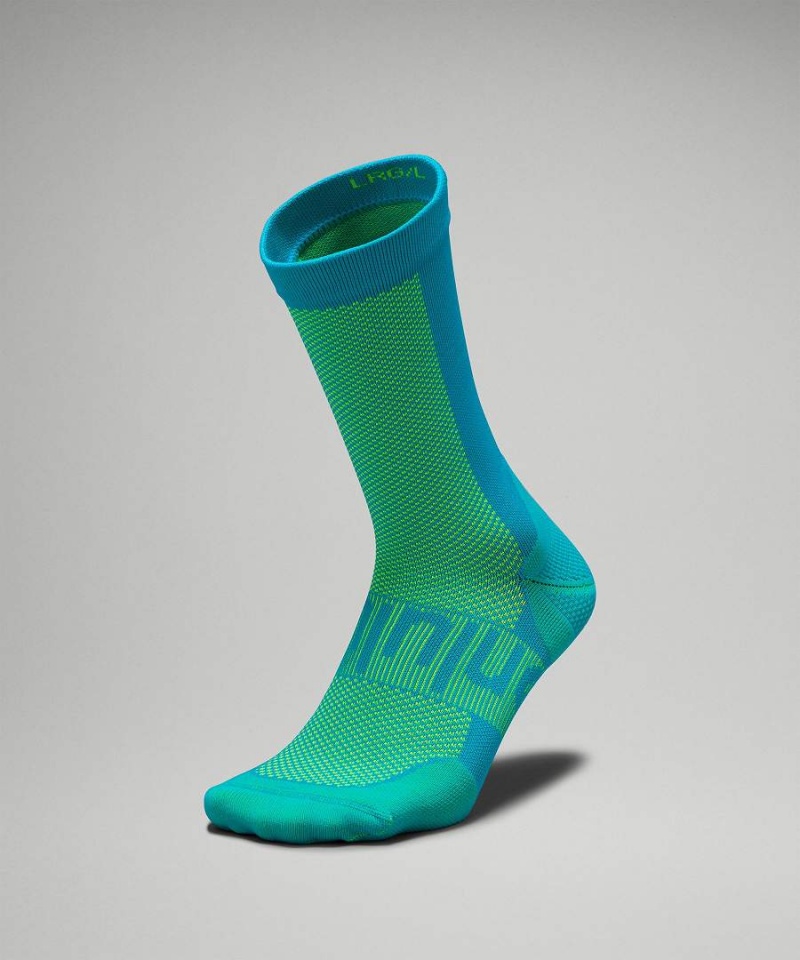 Calcetines Lululemon Power Stride Crew Hombre Turquesa Chile | 186WZNDKR