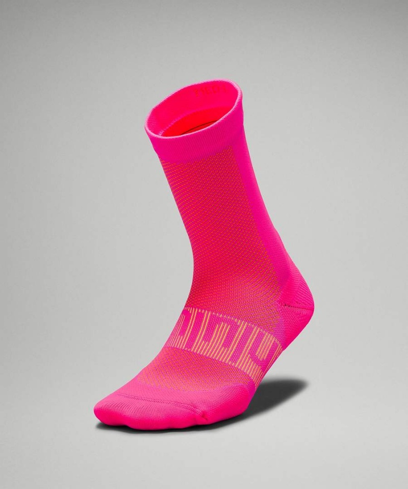 Calcetines Lululemon Power Stride Crew Mujer Rosas Naranjas Chile | 916LOAZRY