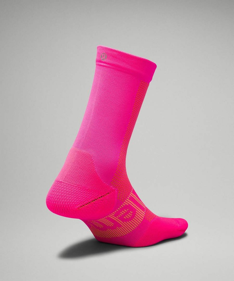 Calcetines Lululemon Power Stride Crew Mujer Rosas Naranjas Chile | 916LOAZRY