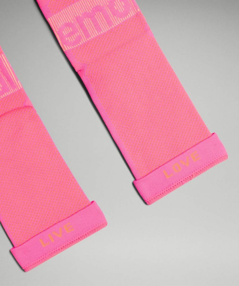 Calcetines Lululemon Power Stride Crew Mujer Rosas Naranjas Chile | 916LOAZRY