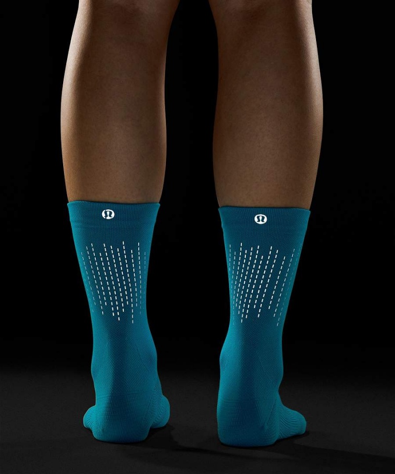 Calcetines Lululemon Power Stride Crew Mujer Turquesa Chile | 716CUXEYW