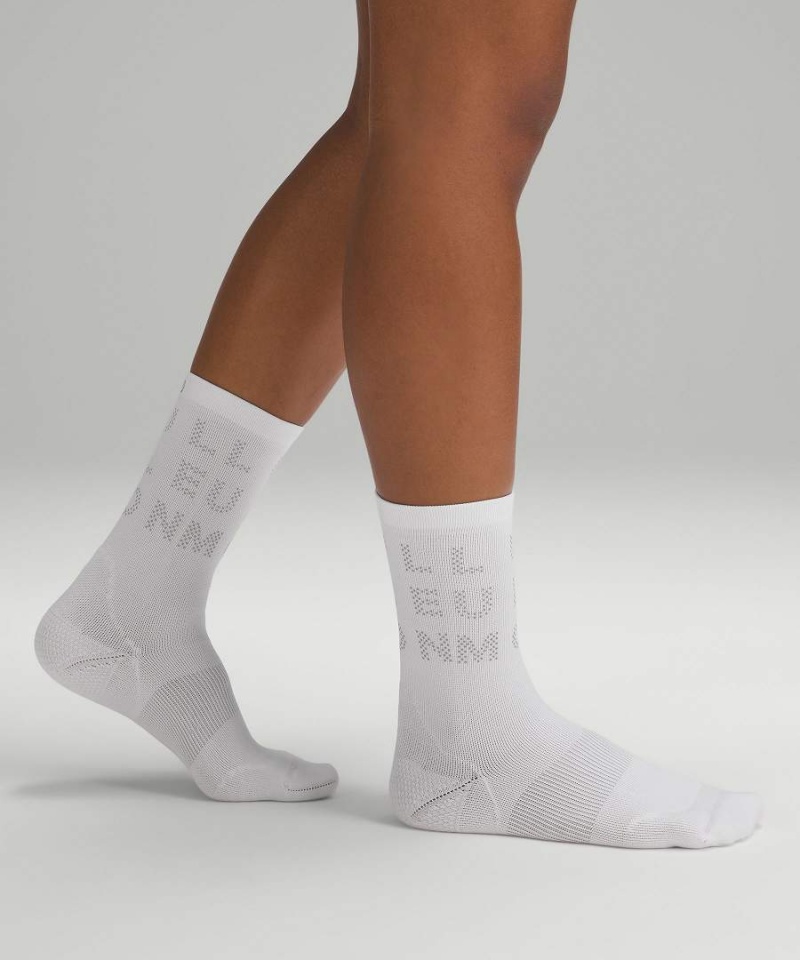 Calcetines Lululemon Power Stride Crew Reflective Mujer Amarillo Chile | 639DLUVIX