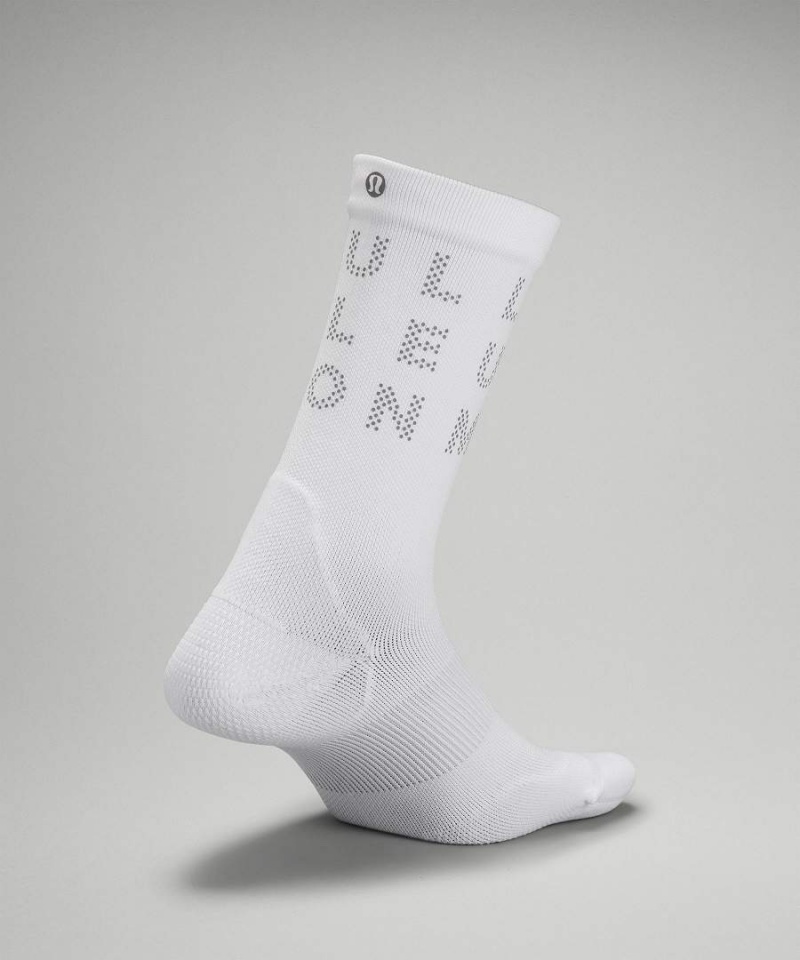 Calcetines Lululemon Power Stride Crew Reflective Mujer Amarillo Chile | 639DLUVIX
