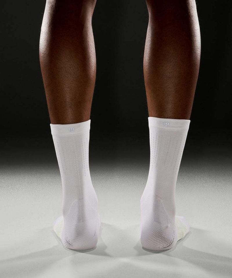Calcetines Lululemon Power Stride Crew Reflective Hombre Blancas Chile | 569NEFHDG
