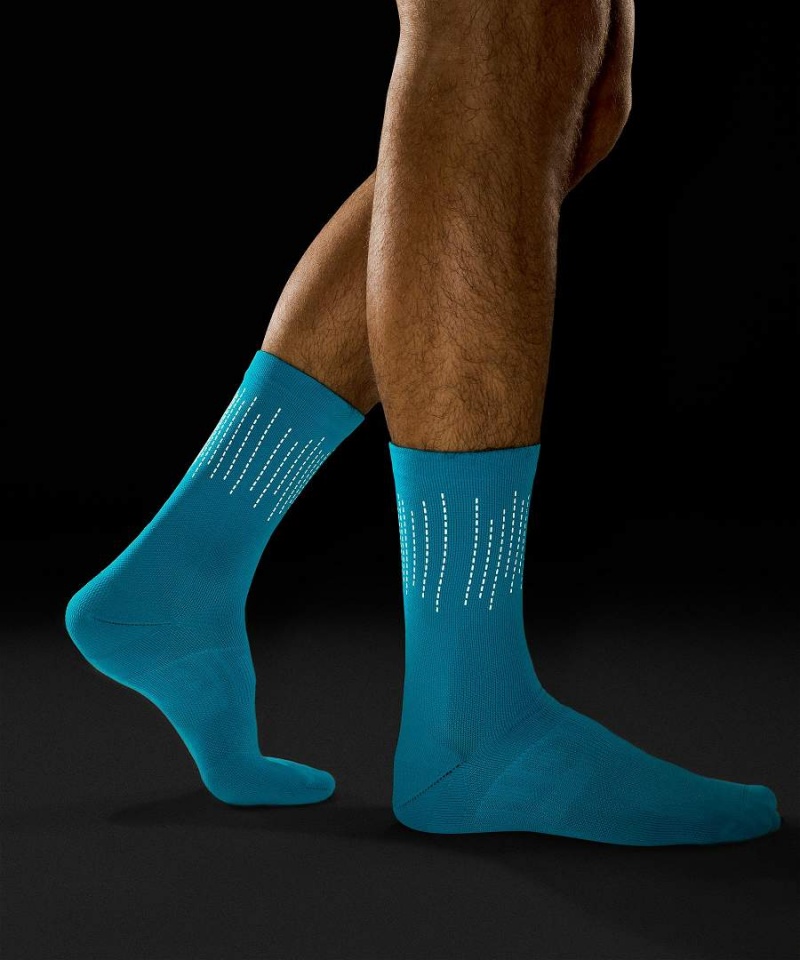 Calcetines Lululemon Power Stride Crew Reflective Hombre Blancas Chile | 368DSICVK