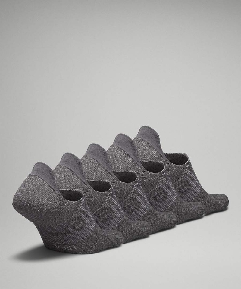 Calcetines Lululemon Power Stride No-Show with Active Grip 5 Pack Hombre Gris Chile | 928ASCKWN