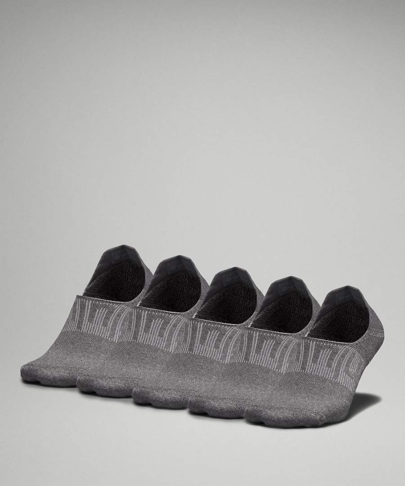 Calcetines Lululemon Power Stride No-Show with Active Grip 5 Pack Hombre Gris Chile | 928ASCKWN