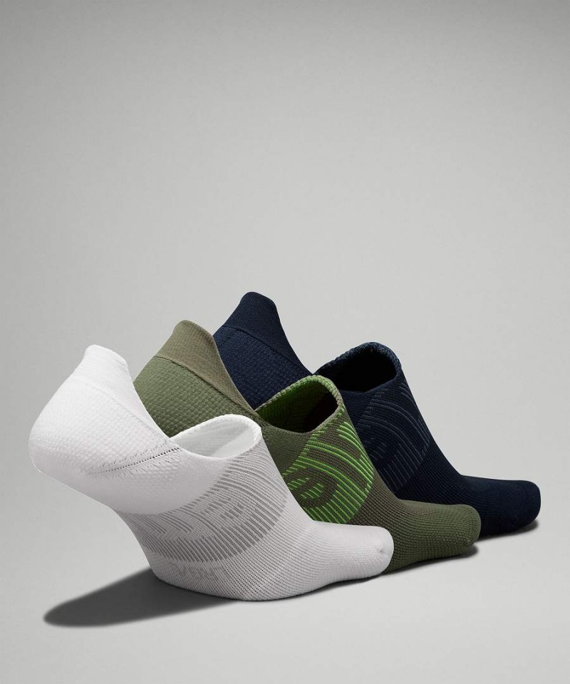 Calcetines Lululemon Power Stride No-Show with Active Grip 3 Pack Hombre Blancas Verde Oliva Azul Marino Chile | 032NXZAKO