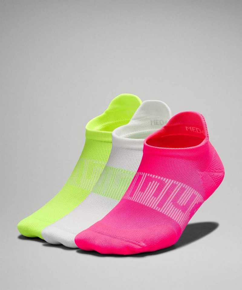 Calcetines Lululemon Power Stride Tab 3 Pack Mujer Rosas Blancas Amarillo Chile | 186PKOFDJ
