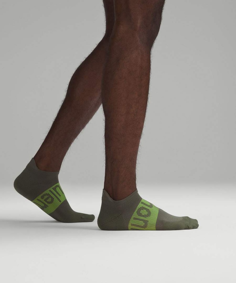Calcetines Lululemon Power Stride Tab 3 Pack Hombre Blancas Verde Oliva Azul Marino Chile | 258TQOJHB