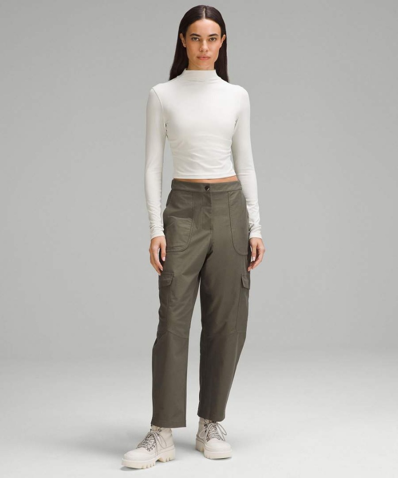 Camisa Manga Larga Lululemon All Aligned Mockneck Mujer Beige Chile | 694ZGBIYD