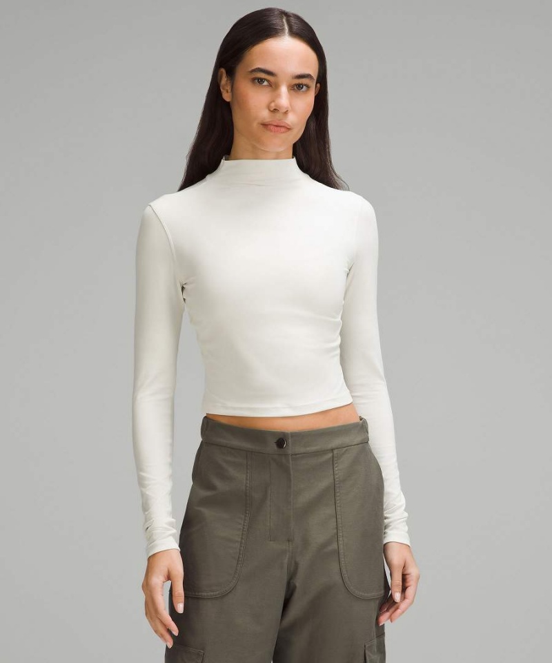 Camisa Manga Larga Lululemon All Aligned Mockneck Mujer Beige Chile | 694ZGBIYD