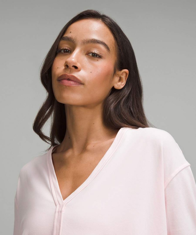Camisa Manga Larga Lululemon Back In Action V-Neck Mujer Rojas Claro Chile | 134MEQLWT