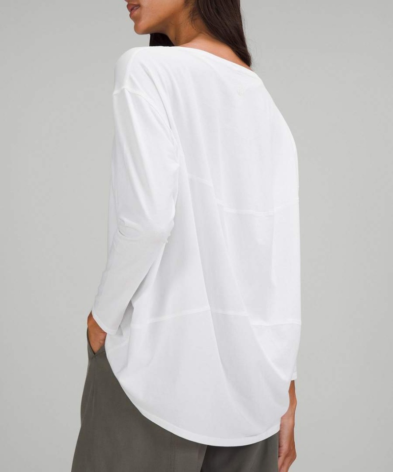 Camisa Manga Larga Lululemon Back in Action Mujer Blancas Chile | 953OJHDVI