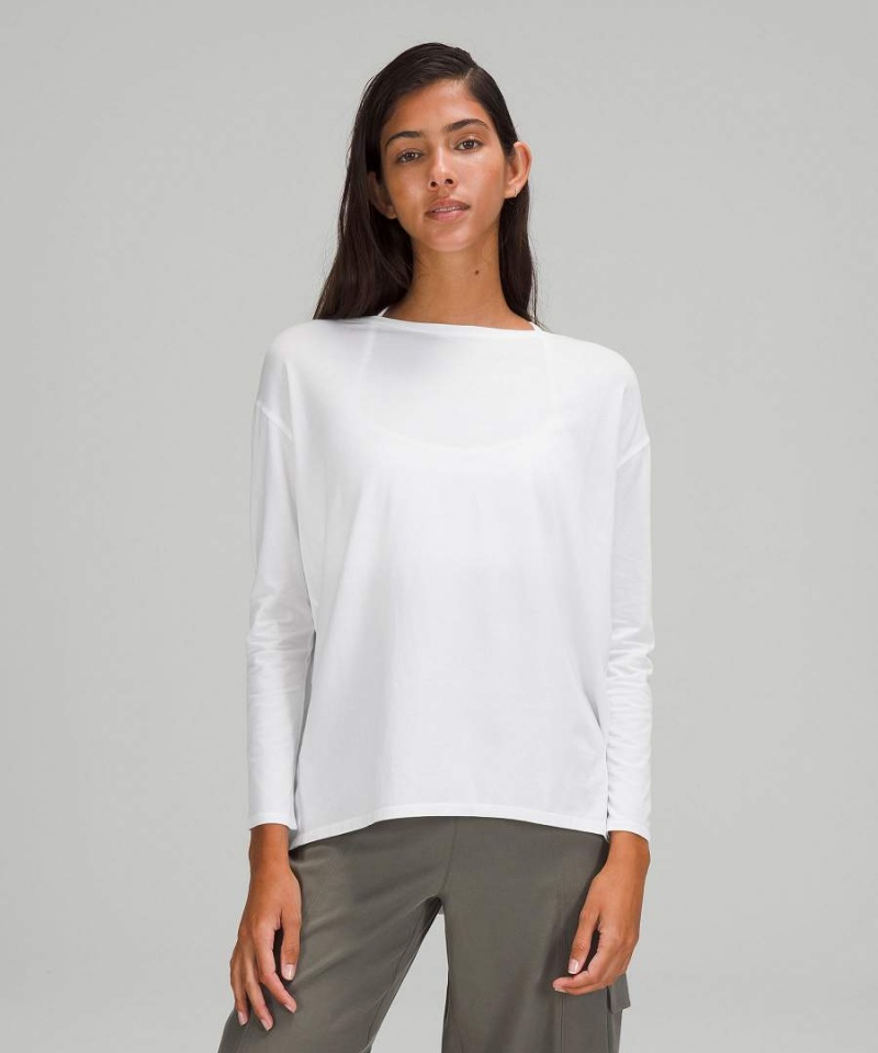 Camisa Manga Larga Lululemon Back in Action Mujer Blancas Chile | 953OJHDVI