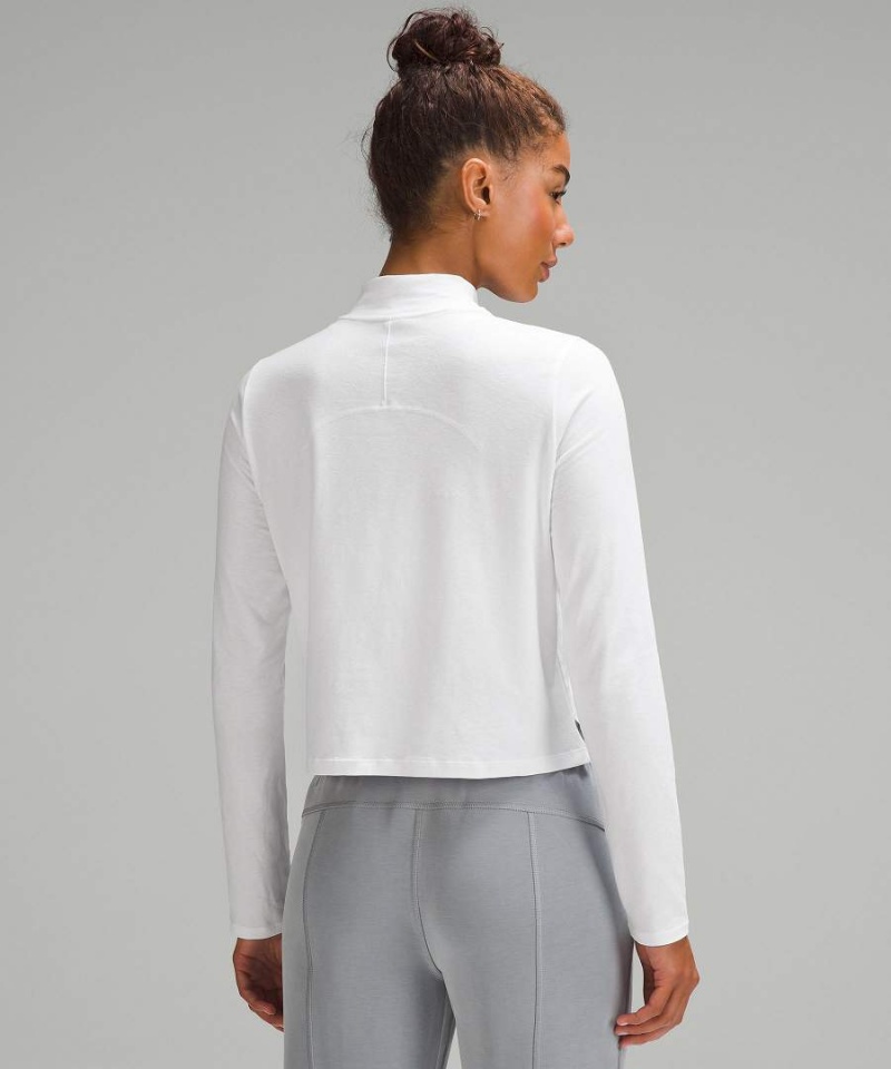 Camisa Manga Larga Lululemon Classic-Fit Algodon-Blend Mockneck Mujer Blancas Chile | 296WBTAKD