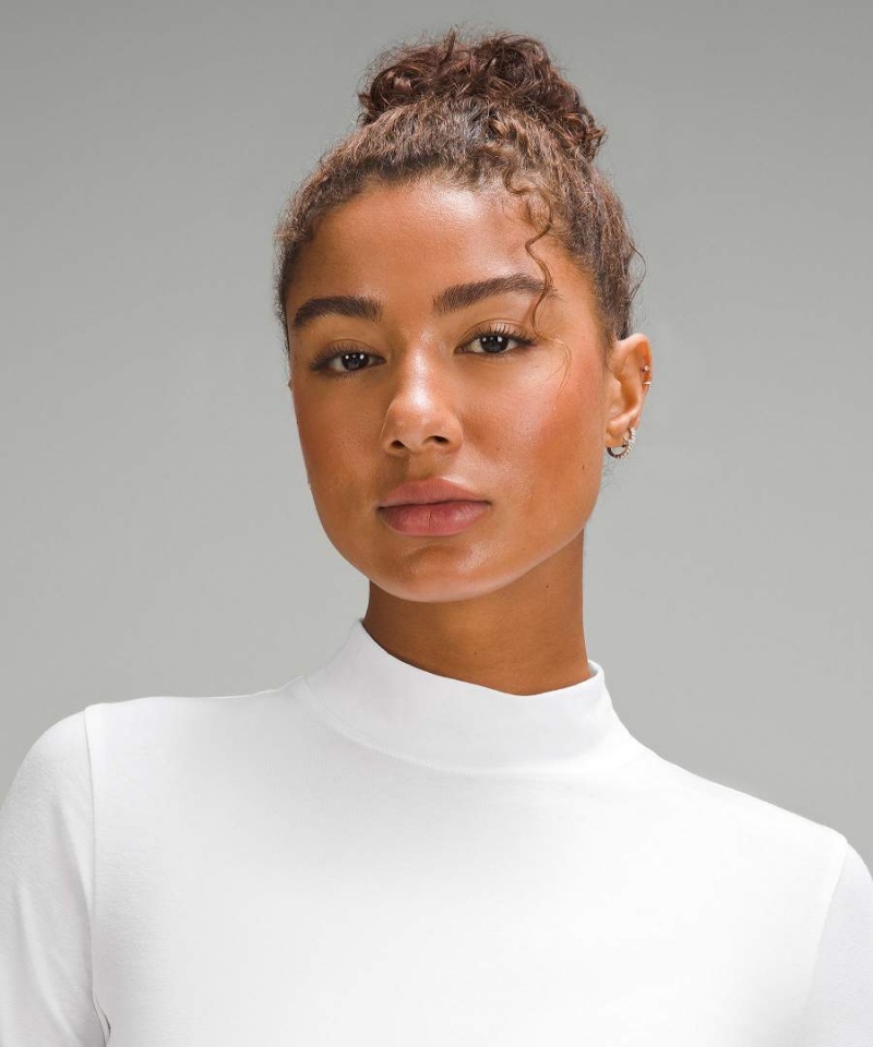 Camisa Manga Larga Lululemon Classic-Fit Algodon-Blend Mockneck Mujer Blancas Chile | 296WBTAKD