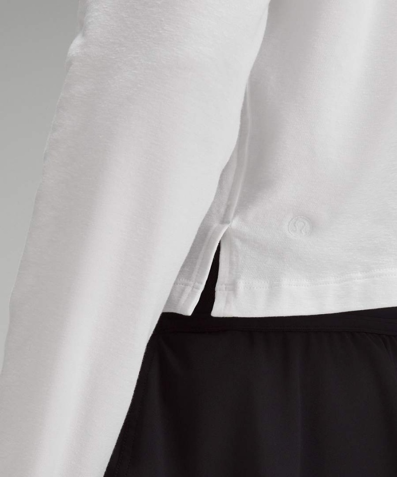 Camisa Manga Larga Lululemon Classic-Fit Algodon-Blend Mujer Blancas Chile | 021MCBFAU