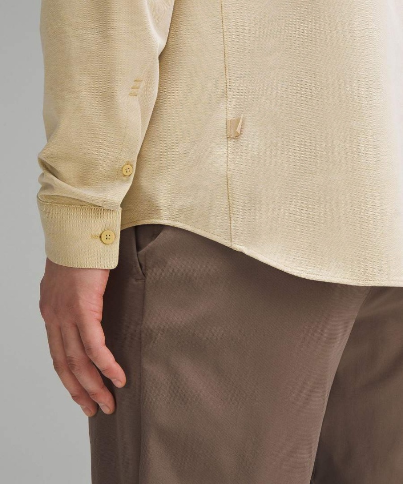 Camisa Manga Larga Lululemon Commission Hombre Kaki Blancas Chile | 176NZEMIY
