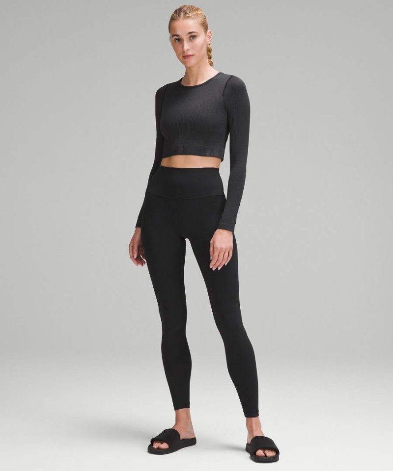 Camisa Manga Larga Lululemon Ebb to Calle Mujer Negras Chile | 370RBJWVE