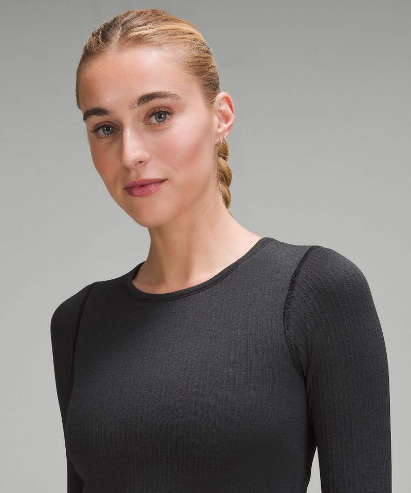 Camisa Manga Larga Lululemon Ebb to Calle Mujer Negras Chile | 370RBJWVE