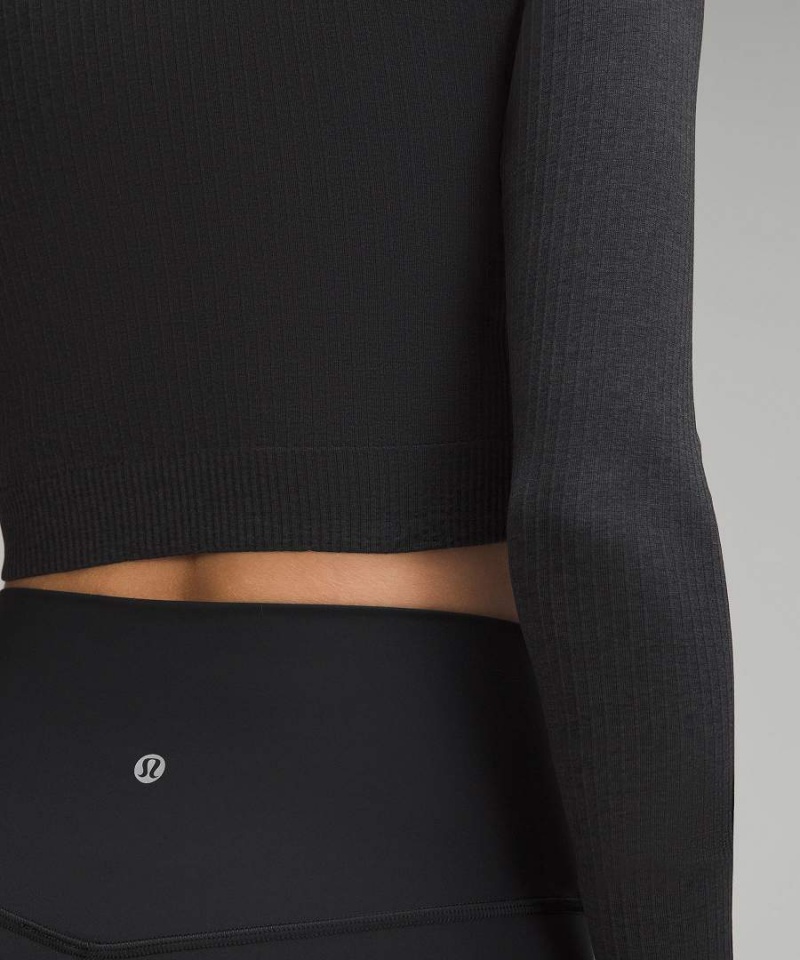 Camisa Manga Larga Lululemon Ebb to Calle Mujer Negras Chile | 370RBJWVE