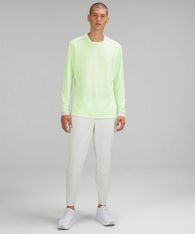 Camisa Manga Larga Lululemon Fast and Free Reflective Hombre Verde Chile | 531ITAVYP