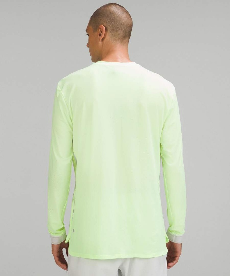 Camisa Manga Larga Lululemon Fast and Free Reflective Hombre Verde Chile | 531ITAVYP