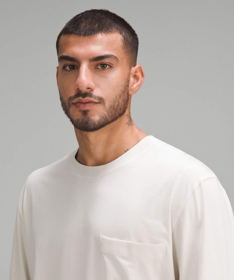 Camisa Manga Larga Lululemon Fundamental Oversized Pocket Hombre Beige Chile | 021EHIQNO