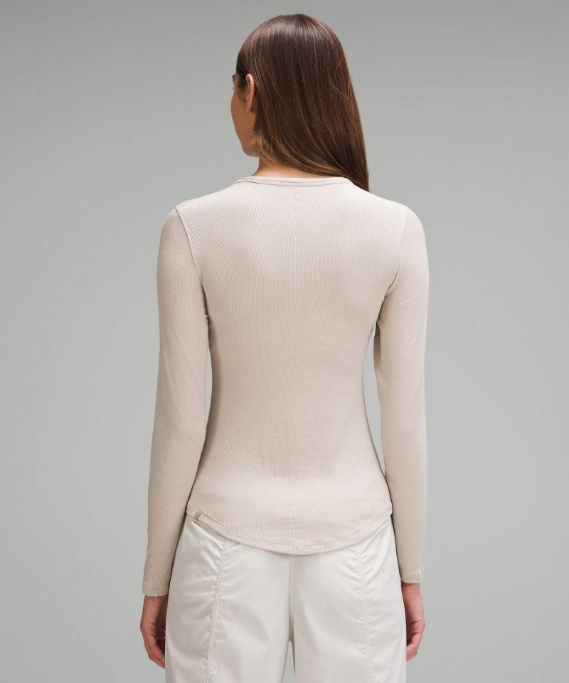 Camisa Manga Larga Lululemon Hold Tight Mujer Beige Chile | 204YAUHPT