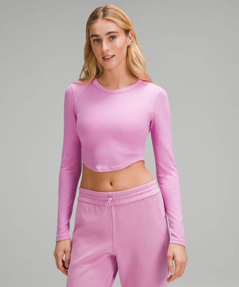 Camisa Manga Larga Lululemon Hold Tight Cropped Mujer Moradas Chile | 537OQZTGB