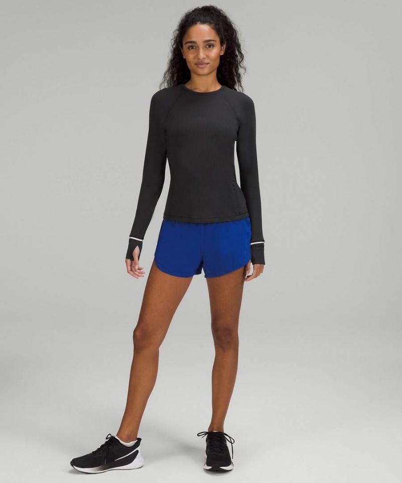 Camisa Manga Larga Lululemon It's Rulu Acanalado Mujer Negras Chile | 510IWVAZC